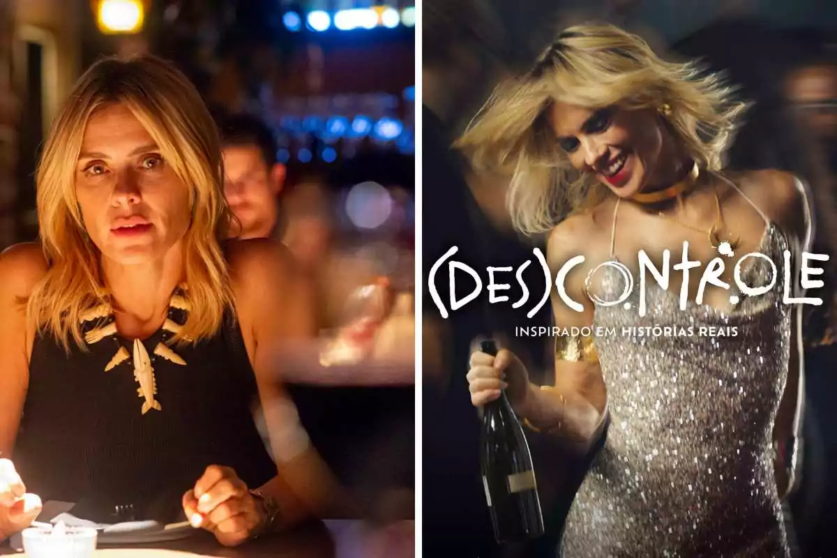 fotomontagem de cena de kátia klein (carolina dieckmann) e cartaz do filme