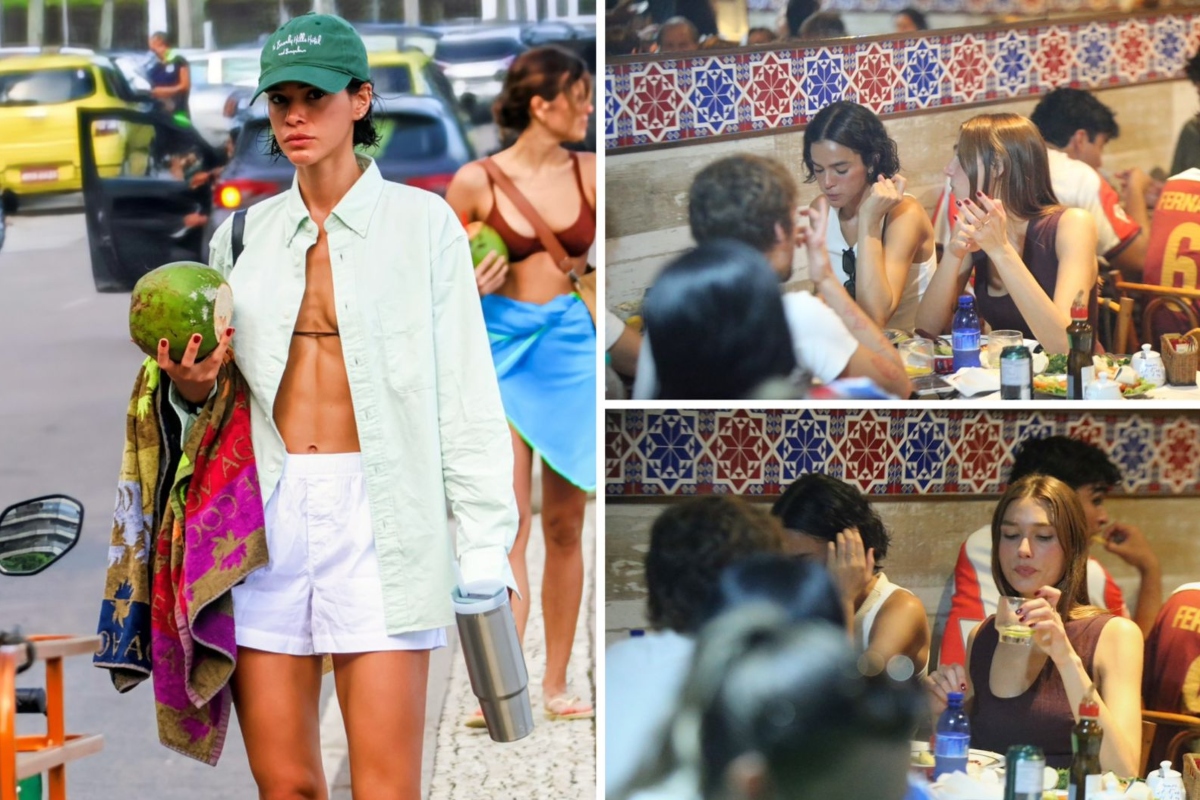 Bruna Marquezine sozinha na praia e no restaurante com Sasha