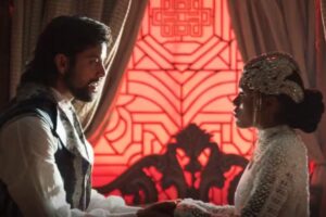 Omar (Rodrigo Simas) e Alika (Duda Santos), em 'A Nobreza do Amor'