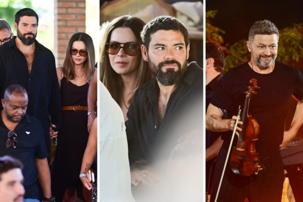 Sandy, o namorado, Pedro Andrade, e o ex-marido Lucas Lima