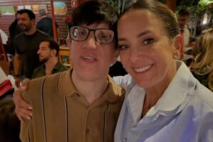 Ticiane Pinheiro com o irmão